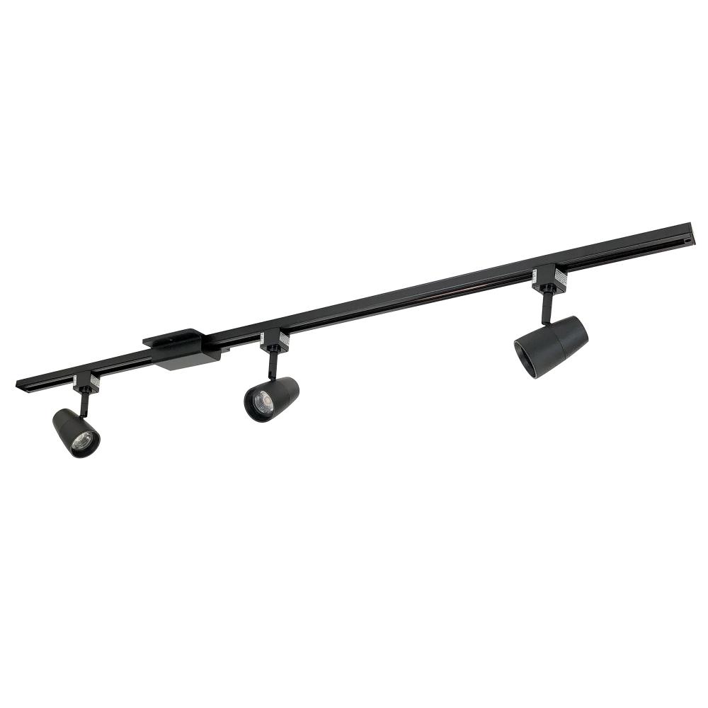 4-ft Track Pack with (3) MAC 800lm LED Track Heads, 3500K, Black Finish