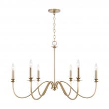 Austin Allen & Co - CA AA1029MA - 6-Light Chandelier in Matte Brass with Decorative Double Bobeches