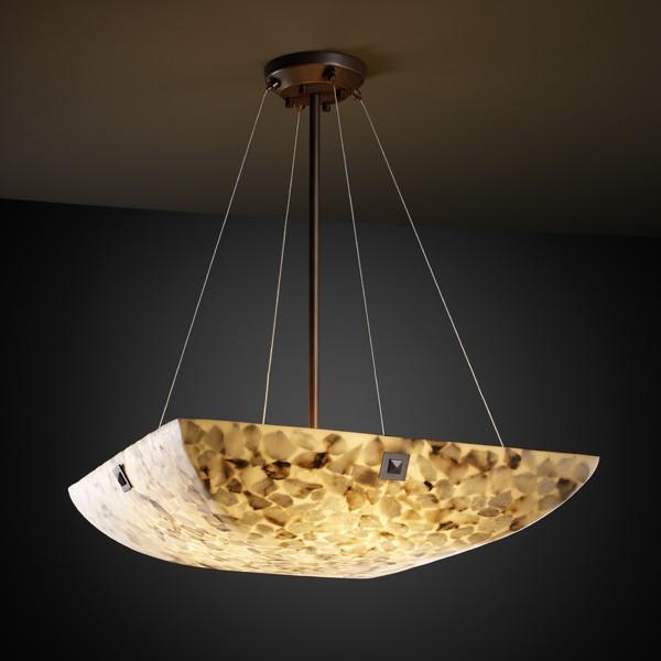 18" Pendant Bowl w/ PAIR SQUARE FINIALS