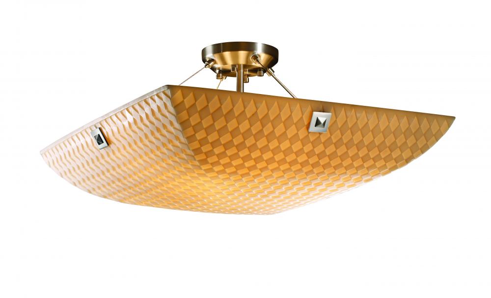 24" Semi-Flush Bowl w/ LARGE SQUARE W/ POINT FINIALS