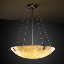 Justice Design Group CLD-9661-25-MBLK-F3 - 18" Pendant Bowl w/ Pair Square w/ Points Finials