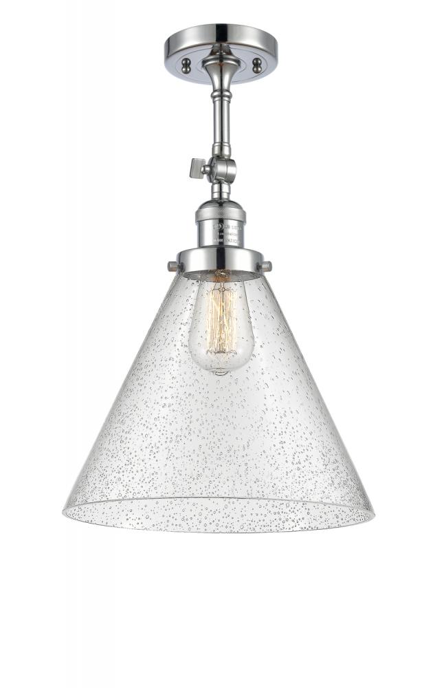 Cone - 1 Light - 12 inch - Polished Chrome - Adjustable Semi-Flush Mount