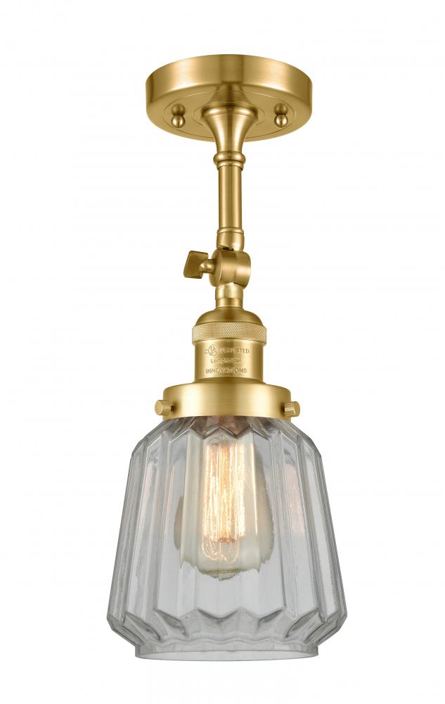 Chatham - 1 Light - 7 inch - Satin Gold - Adjustable Semi-Flush Mount
