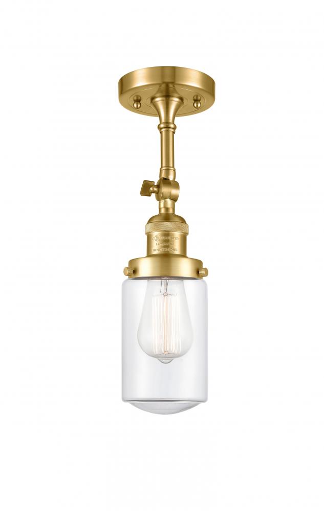 Dover - 1 Light - 5 inch - Satin Gold - Adjustable Semi-Flush Mount