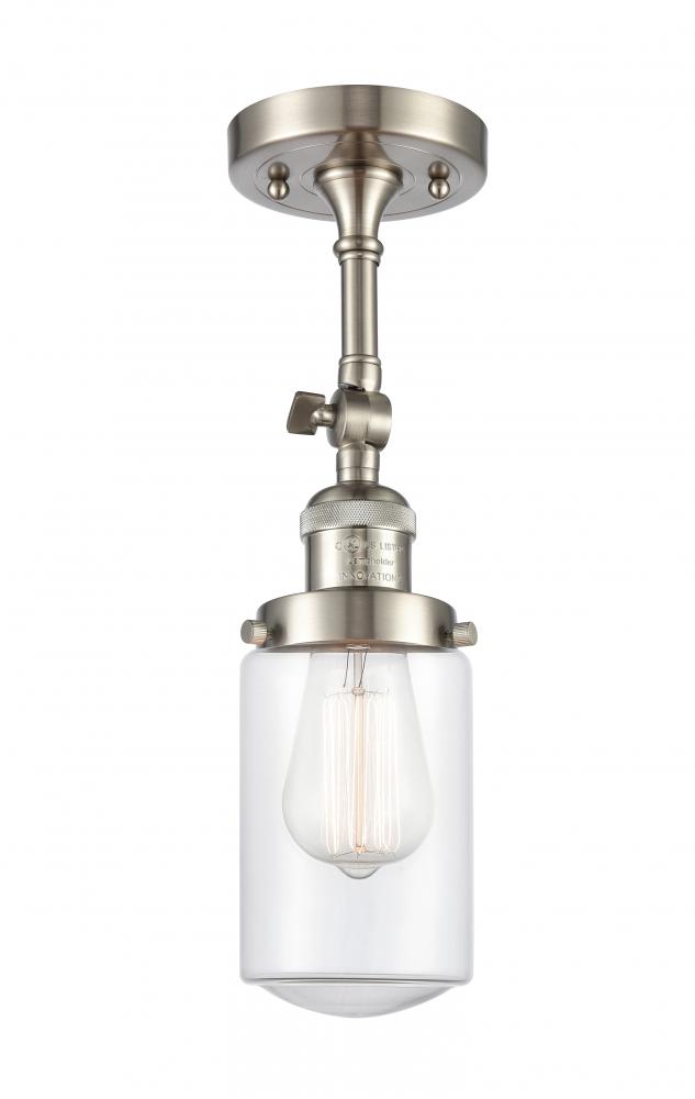 Dover - 1 Light - 5 inch - Brushed Satin Nickel - Adjustable Semi-Flush Mount