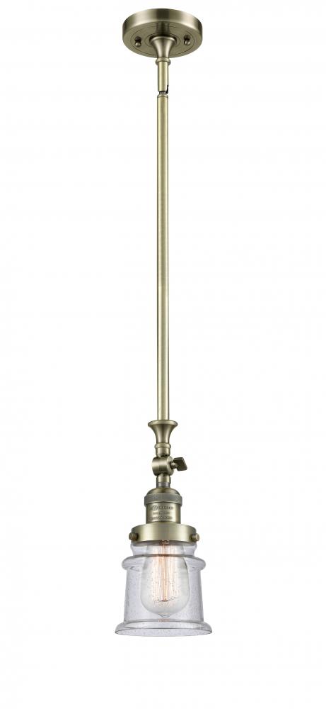 Canton - 1 Light - 5 inch - Antique Brass - Stem Hung - Adjustable Mini Pendant