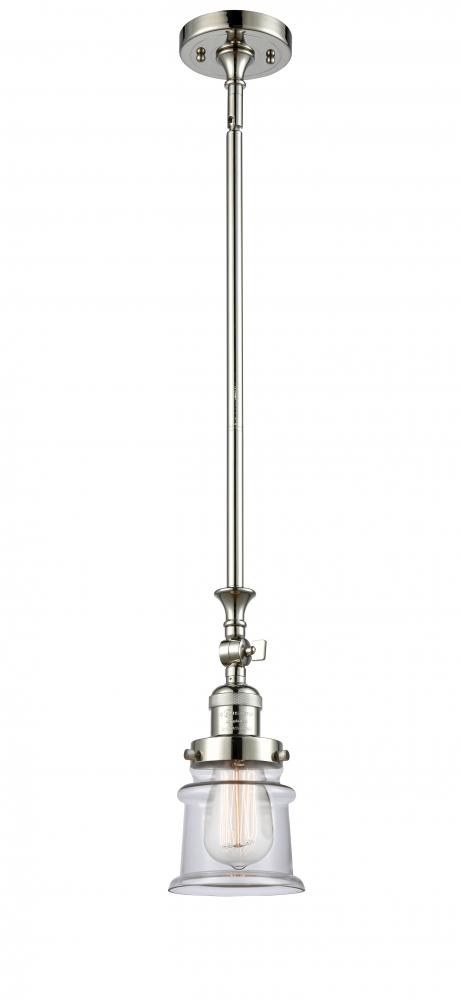 Canton - 1 Light - 5 inch - Polished Nickel - Stem Hung - Adjustable Mini Pendant