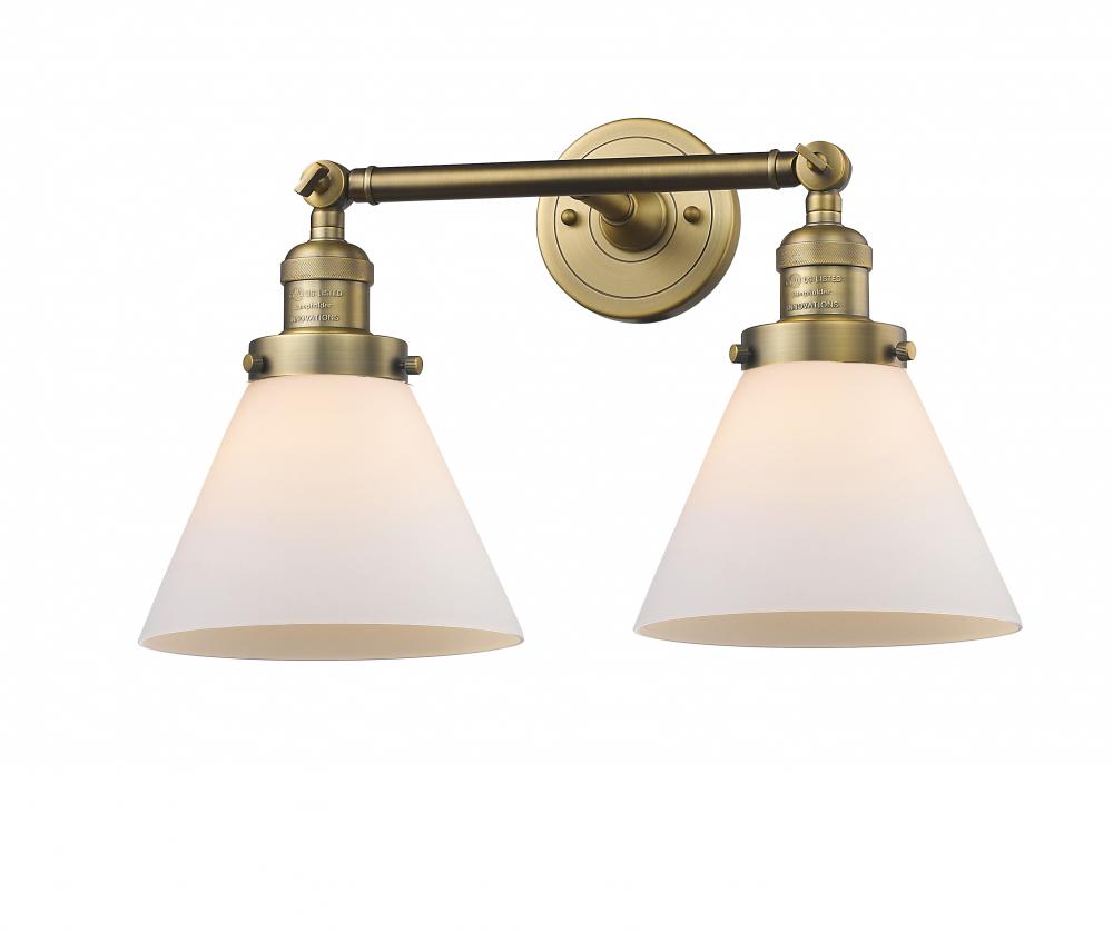 Cone - 2 Light - 18 inch - Brushed Brass - Adjustable Bath Vanity Light