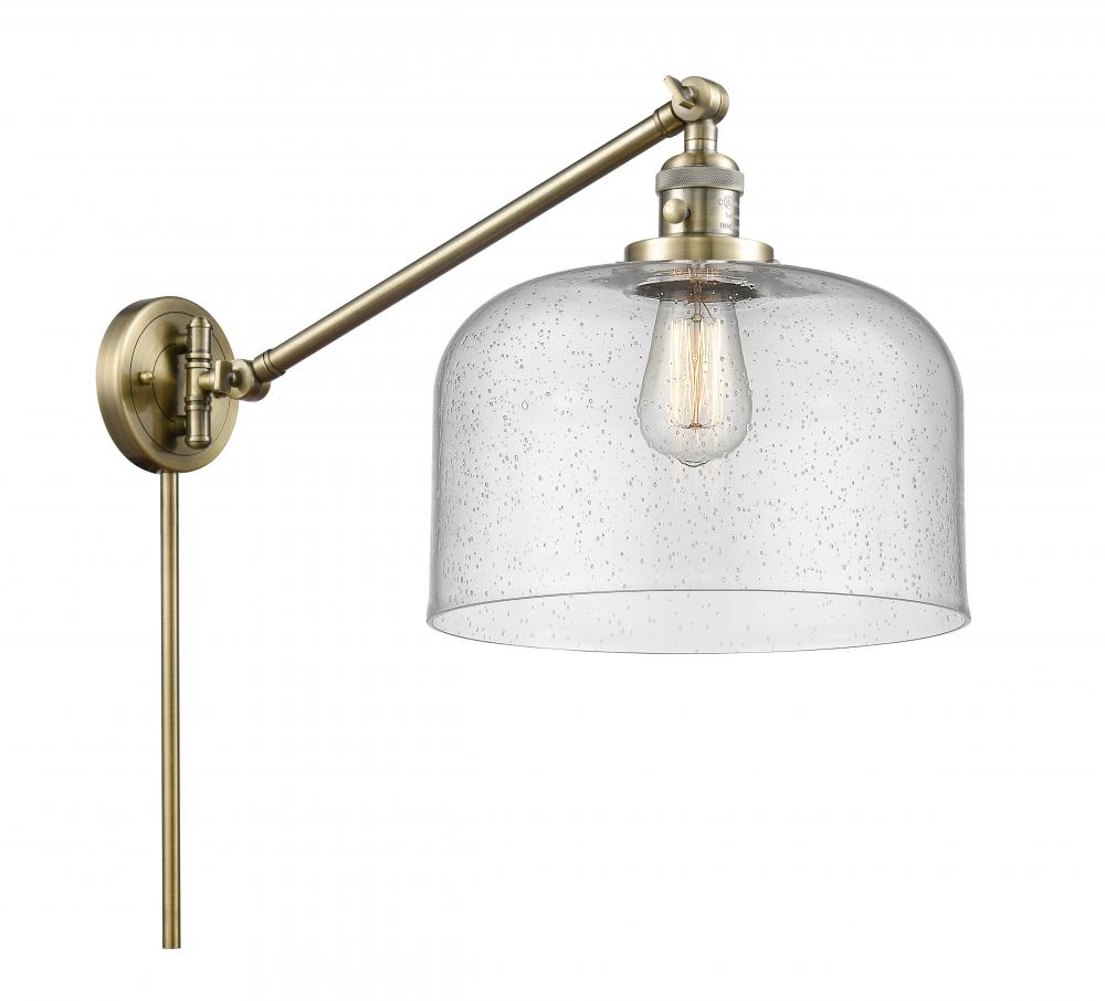 Bell - 1 Light - 12 inch - Antique Brass -Adjustable Swing Arm