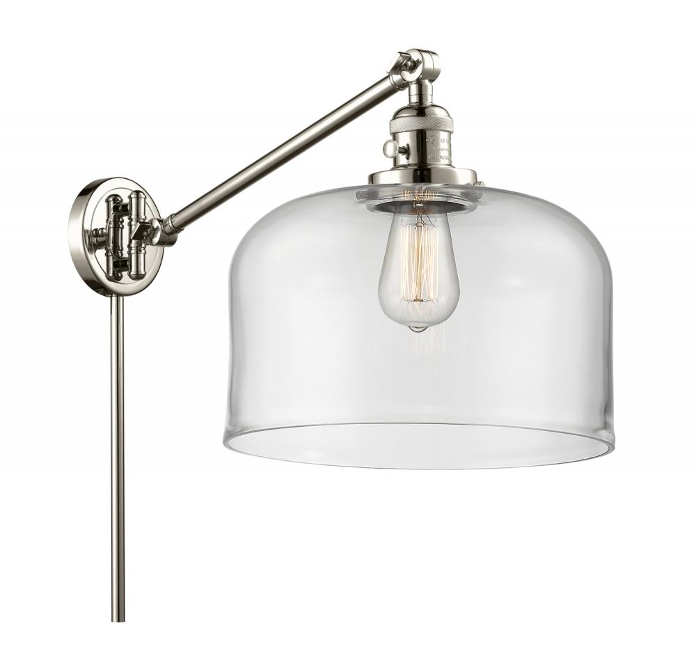 Bell - 1 Light - 12 inch - Polished Nickel -Adjustable Swing Arm