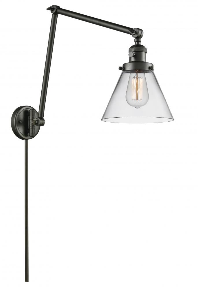Cone - 1 Light - 8 inch - Oil Rubbed Bronze -Adjustable Swing Arm
