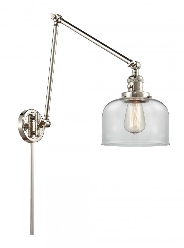 Bell - 1 Light - 8 inch - Polished Nickel -Adjustable Swing Arm