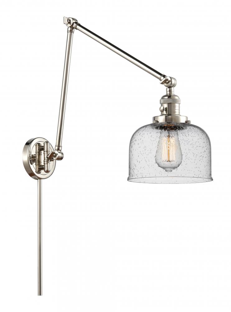 Bell - 1 Light - 8 inch - Polished Nickel -Adjustable Swing Arm