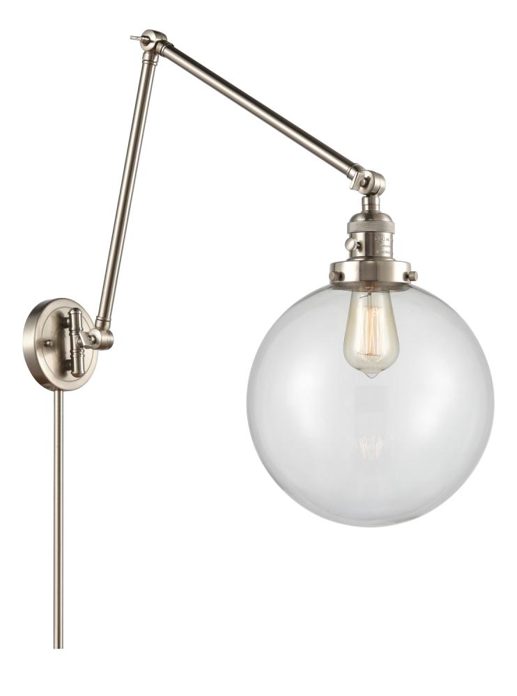 Beacon - 1 Light - 10 inch - Brushed Satin Nickel -Adjustable Swing Arm
