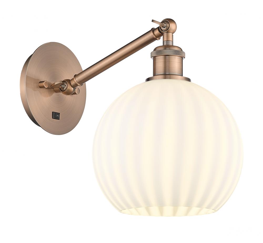 White Venetian - 1 Light - 8 inch - Antique Copper - Adjustable Sconce