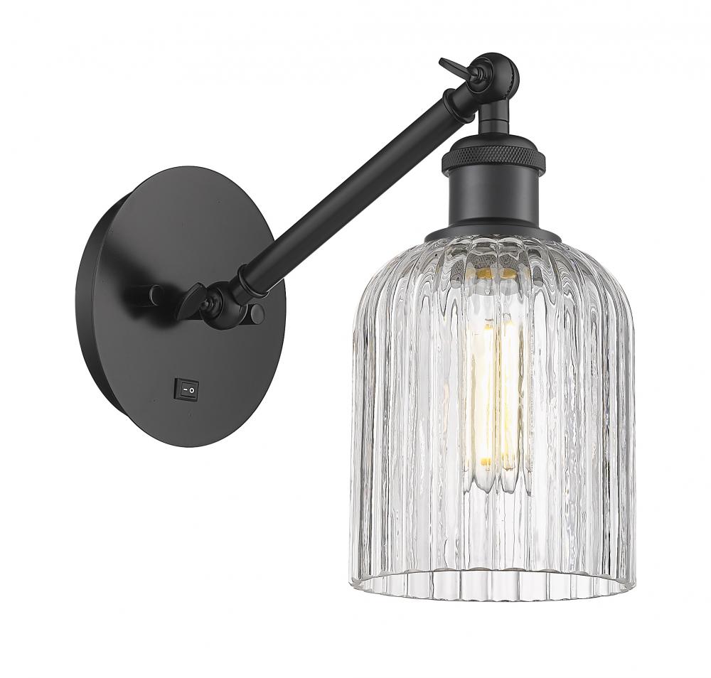 Bridal Veil - 1 Light - 5 inch - Matte Black - Adjustable Sconce