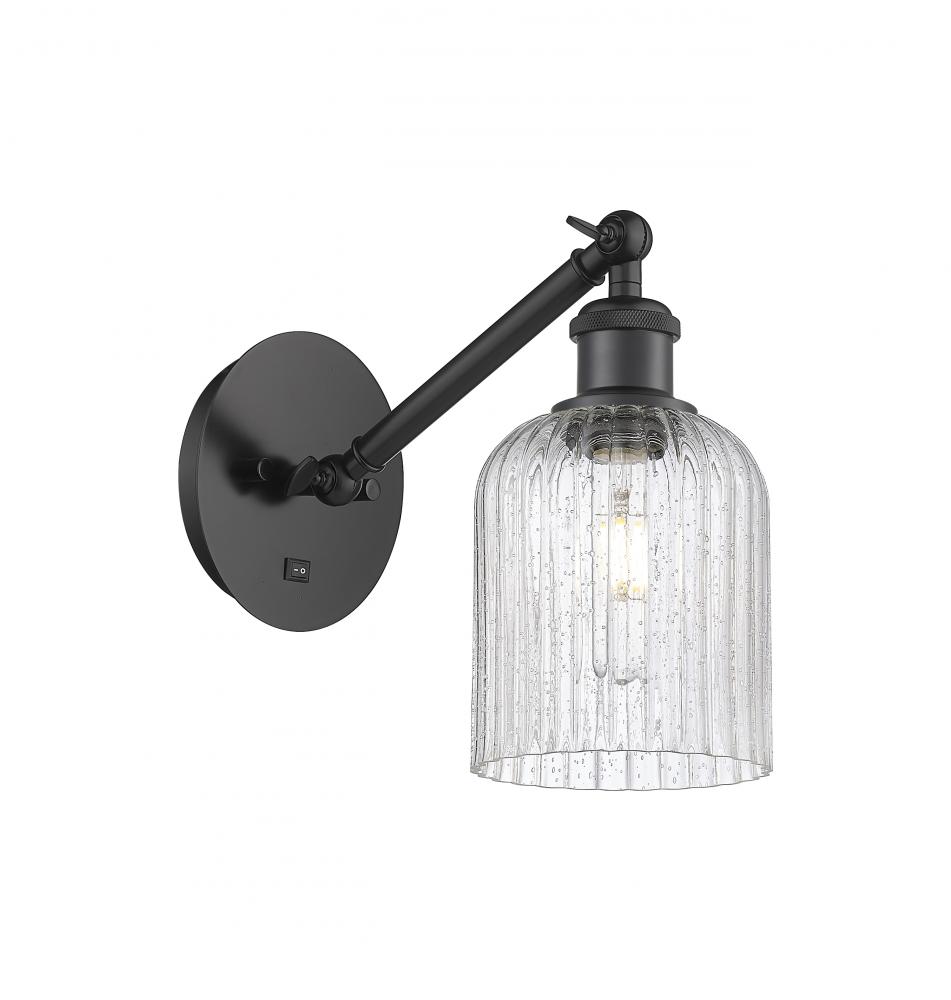 Bridal Veil - 1 Light - 5 inch - Matte Black - Adjustable Sconce