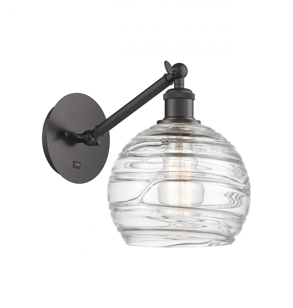 Athens Deco Swirl - 1 Light - 8 inch - Oil Rubbed Bronze - Adjustable Sconce
