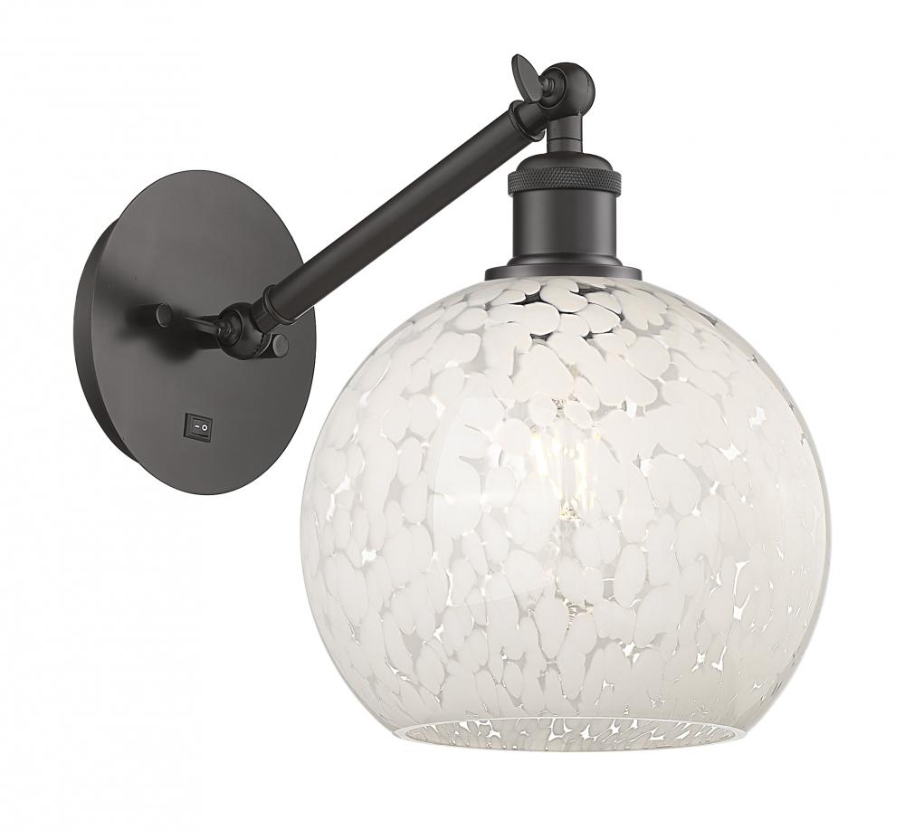 White Mouchette - 1 Light - 8 inch - Oil Rubbed Bronze - Adjustable Sconce