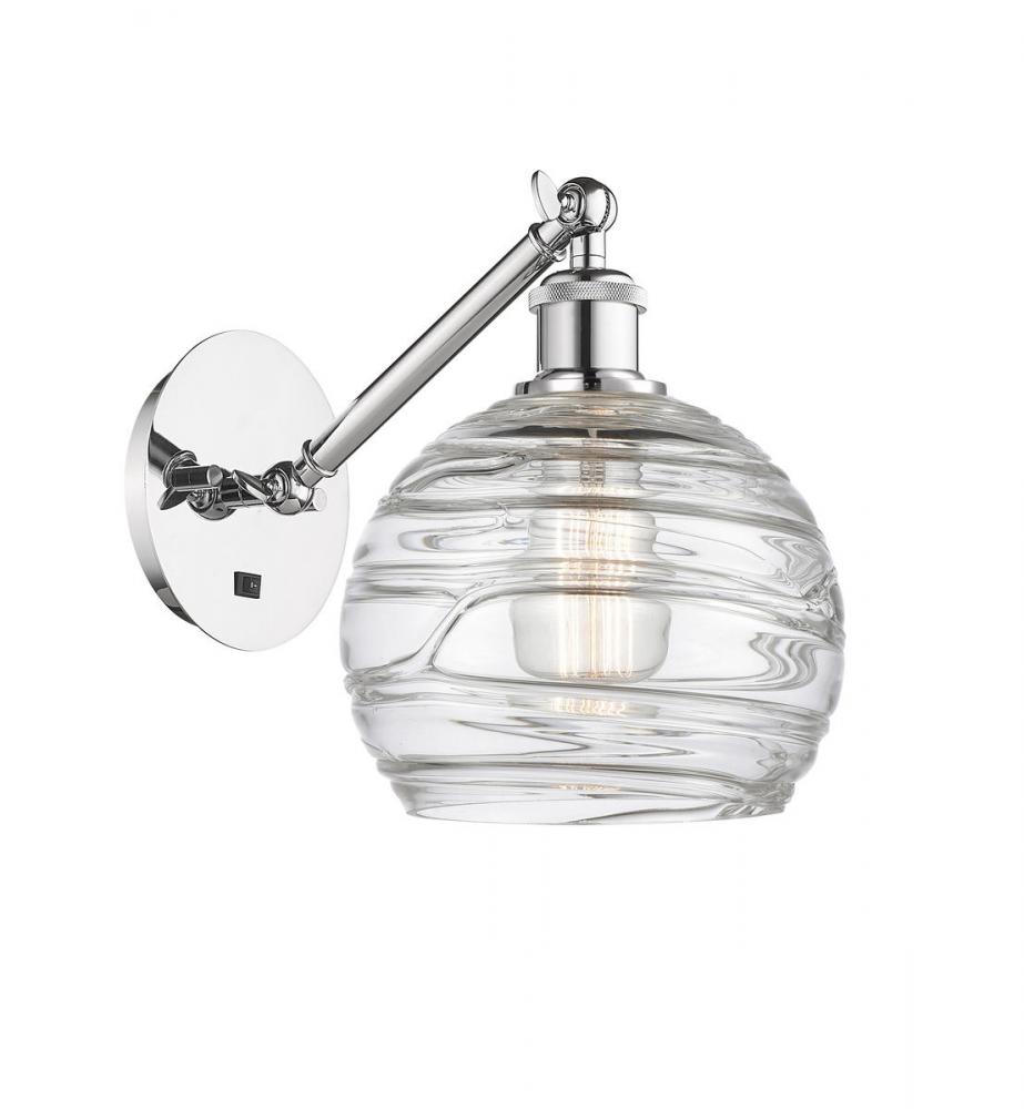 Athens Deco Swirl - 1 Light - 8 inch - Polished Chrome - Adjustable Sconce