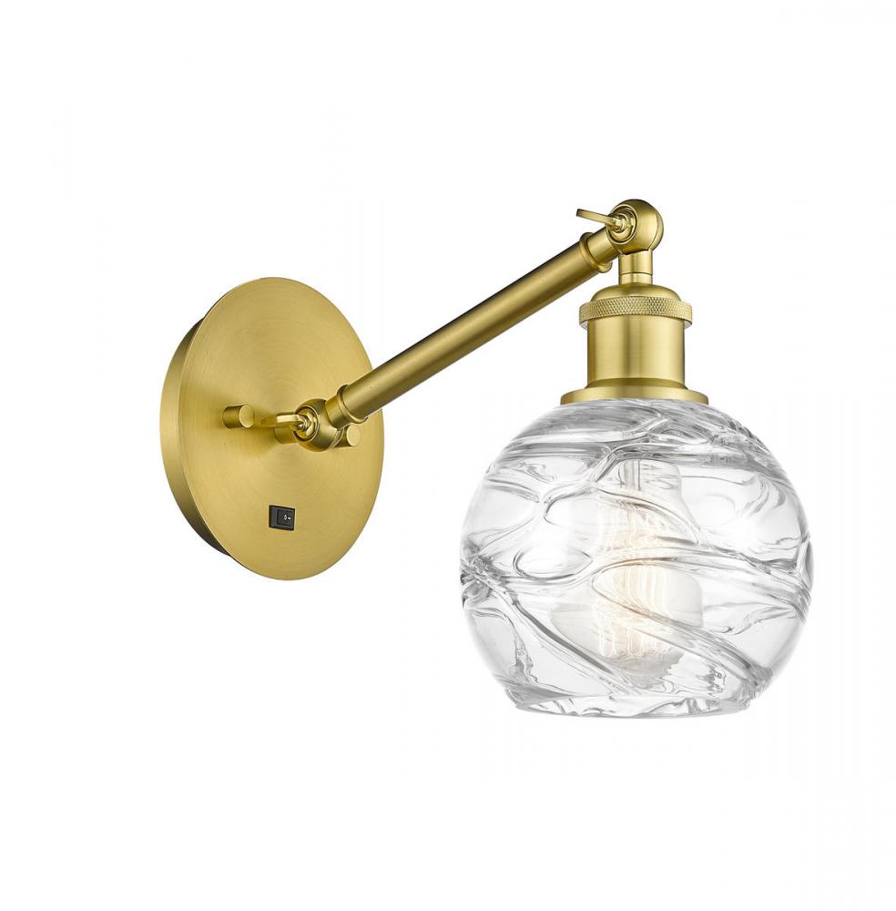 Athens Deco Swirl - 1 Light - 6 inch - Satin Gold - Adjustable Sconce