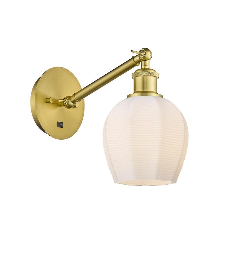 Norfolk - 1 Light - 6 inch - Satin Gold - Adjustable Sconce