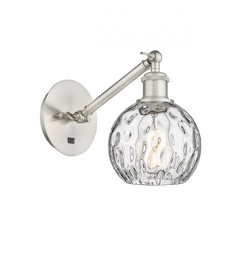 Athens Water Glass - 1 Light - 6 inch - Brushed Satin Nickel - Adjustable Sconce