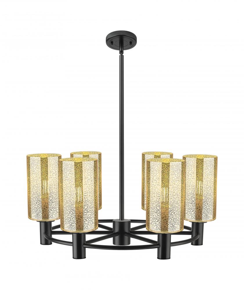 Crown Point - 6 Light - 24 inch - Matte Black - Chandelier