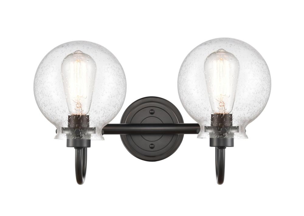 Olivia - 2 Light - 17 inch - Matte Black - Bath Vanity Light