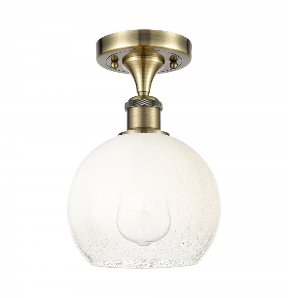 Brookhaven Globe - 1 Light - 8 inch - Polished Nickel - Semi-Flush Mount