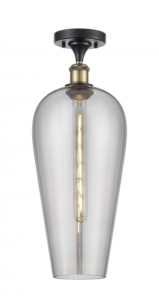 Chelsea - 1 Light - 8 inch - Black Antique Brass - Semi-Flush Mount