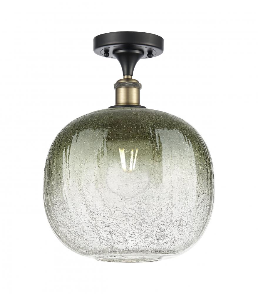 Brookhaven Sphere - 1 Light - 11 inch - Black Antique Brass - Semi-Flush Mount