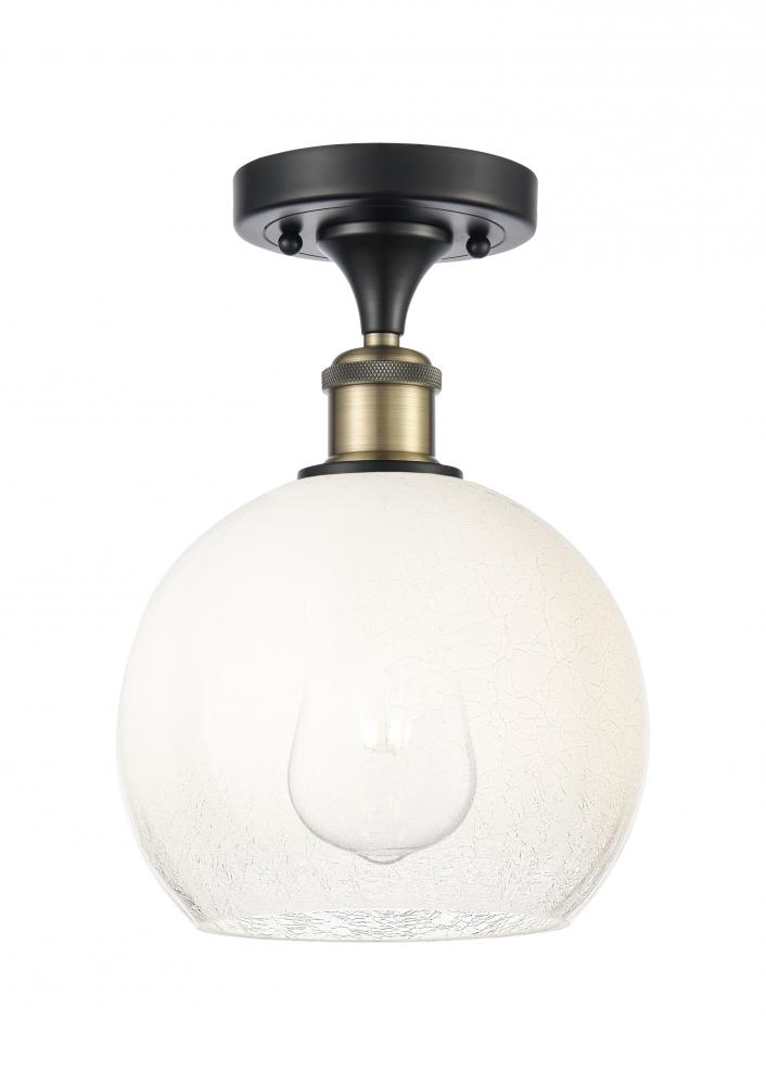 Brookhaven Globe - 1 Light - 8 inch - Black Antique Brass - Semi-Flush Mount