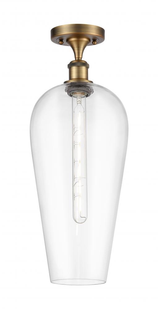Chelsea - 1 Light - 8 inch - Brushed Brass - Semi-Flush Mount
