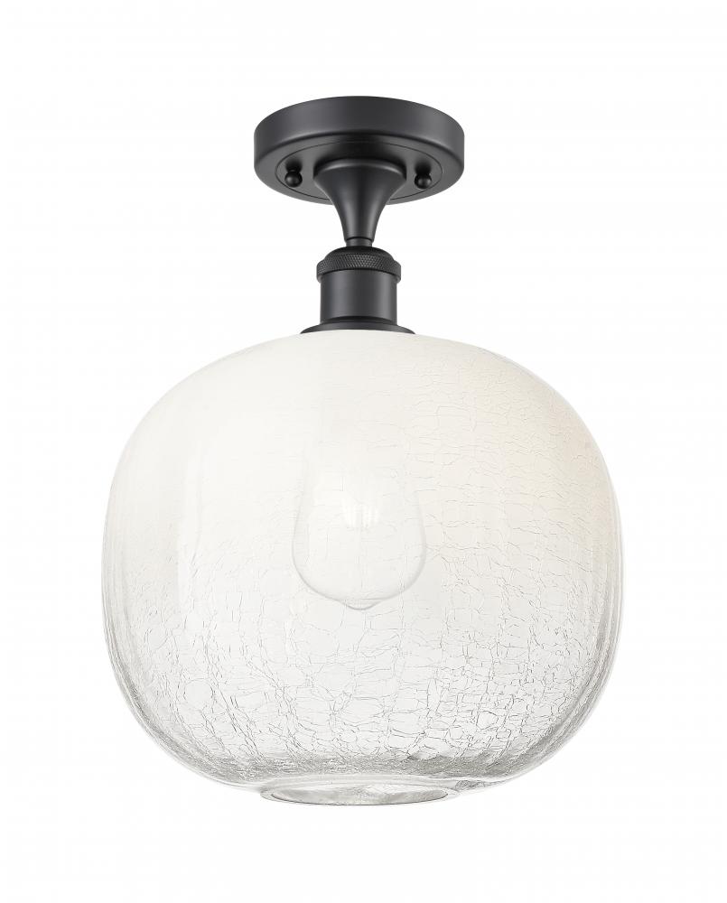 Brookhaven Sphere - 1 Light - 11 inch - Matte Black - Semi-Flush Mount