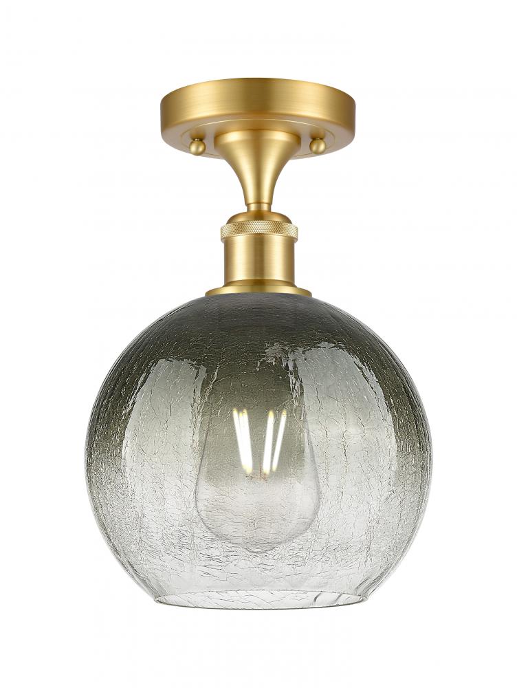 Brookhaven Globe - 1 Light - 8 inch - Satin Gold - Semi-Flush Mount