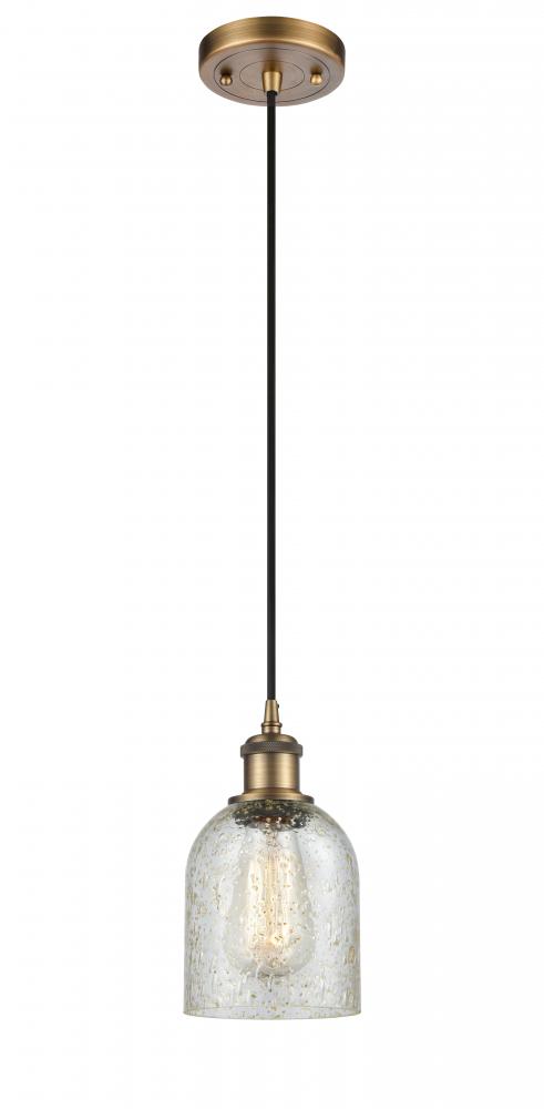Caledonia - 1 Light - 5 inch - Brushed Brass - Cord hung - Mini Pendant