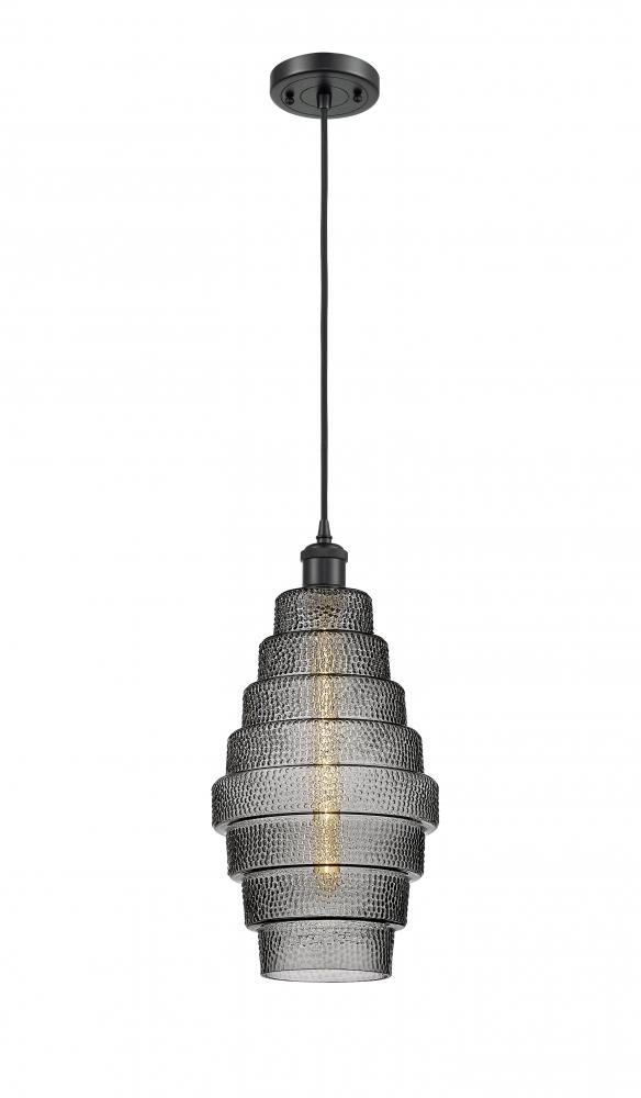 Cascade - 1 Light - 8 inch - Matte Black - Cord hung - Mini Pendant