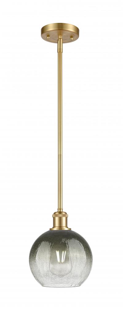 Brookhaven Globe - 1 Light - 8 inch - Satin Gold - Stem hung - Mini Pendant