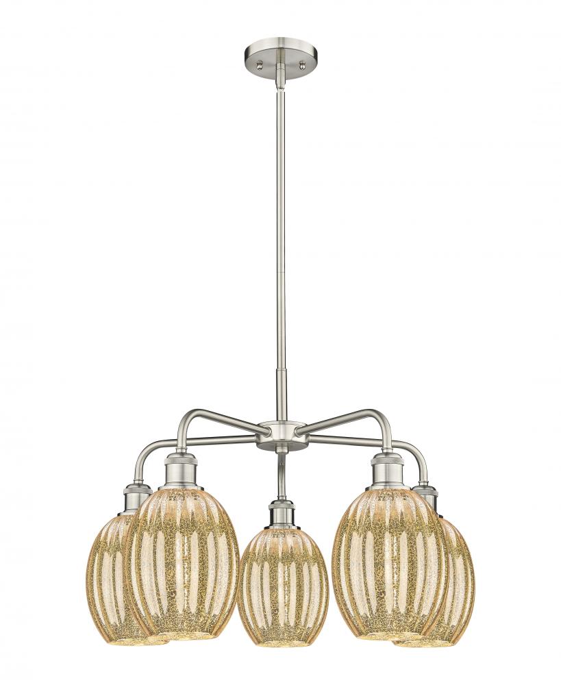 Preston Bulb - 5 Light - 25 inch - Matte Black - Stem hung - Chandelier