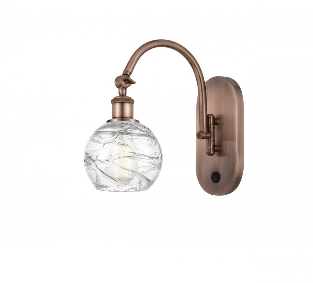 Athens Deco Swirl - 1 Light - 6 inch - Antique Copper - Adjustable Swing Arm