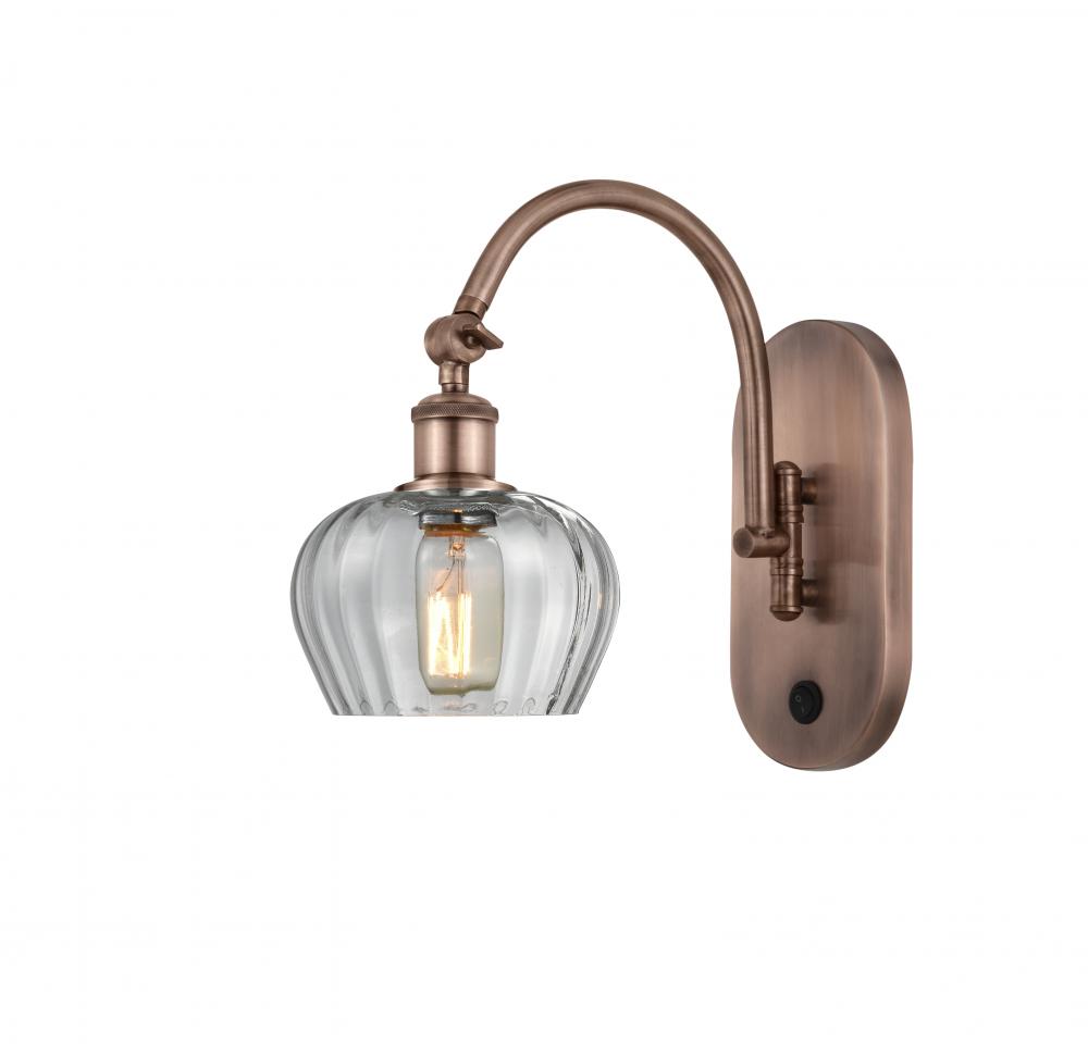 Fenton - 1 Light - 7 inch - Antique Copper - Adjustable Swing Arm