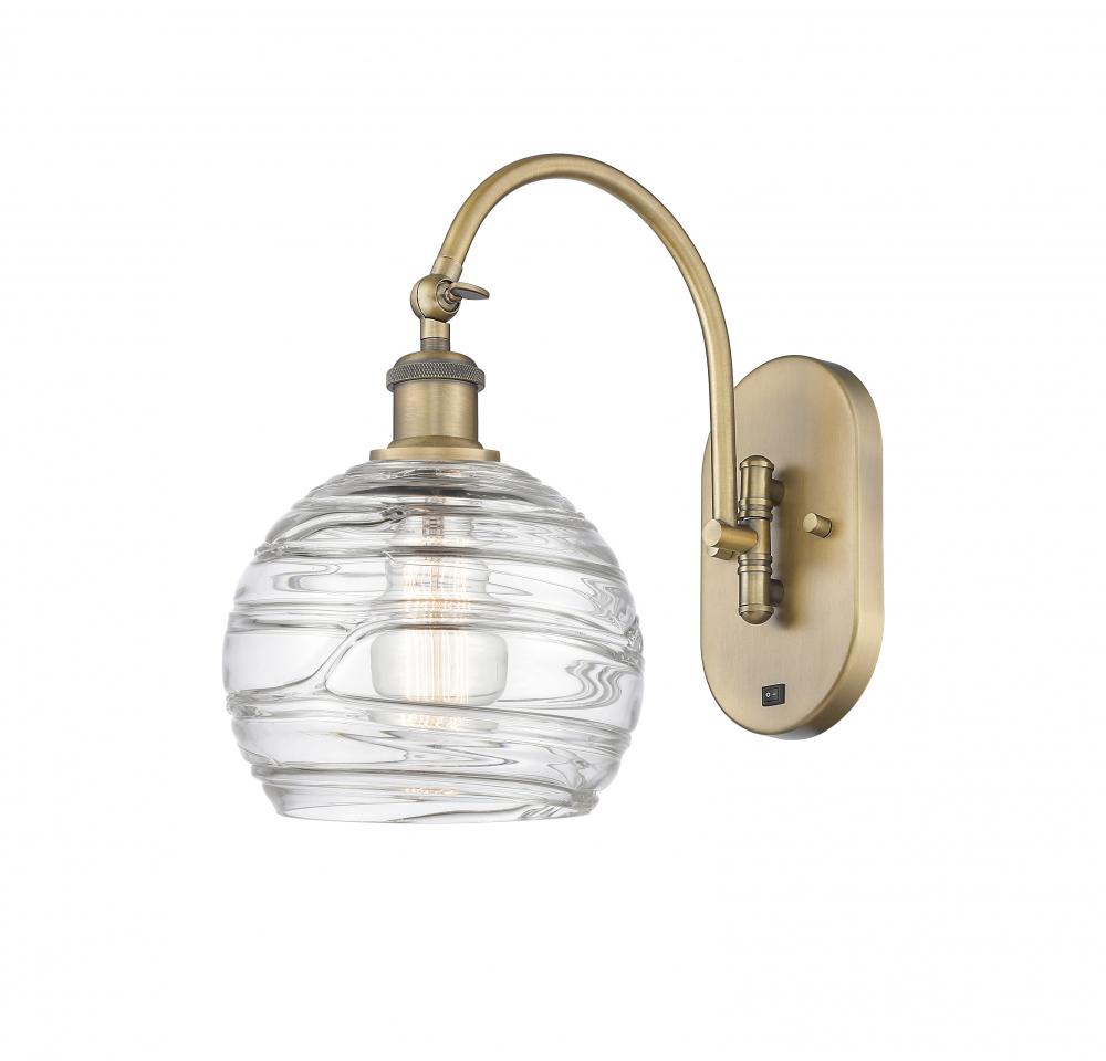 Athens Deco Swirl - 1 Light - 8 inch - Brushed Brass - Adjustable Swing Arm