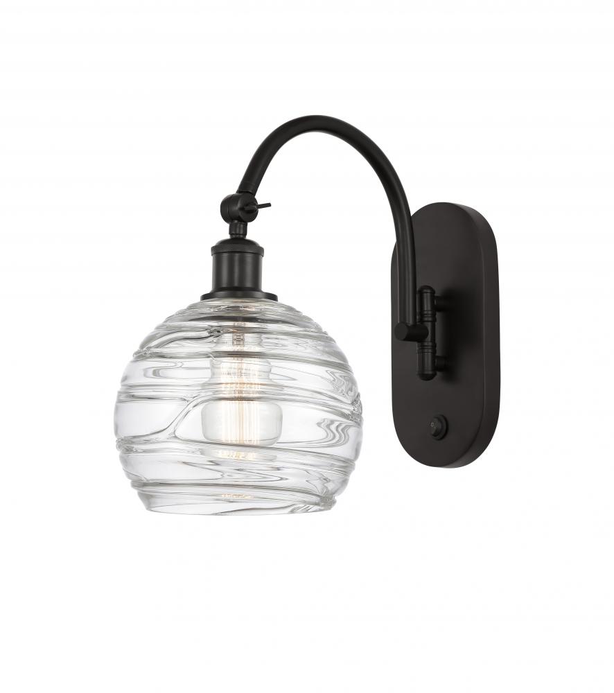 Athens Deco Swirl - 1 Light - 8 inch - Oil Rubbed Bronze - Adjustable Swing Arm