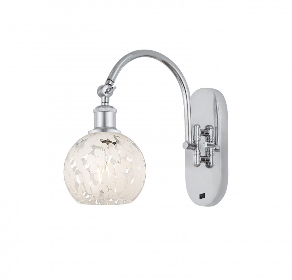 White Mouchette - 1 Light - 6 inch - Polished Chrome - Adjustable Swing Arm