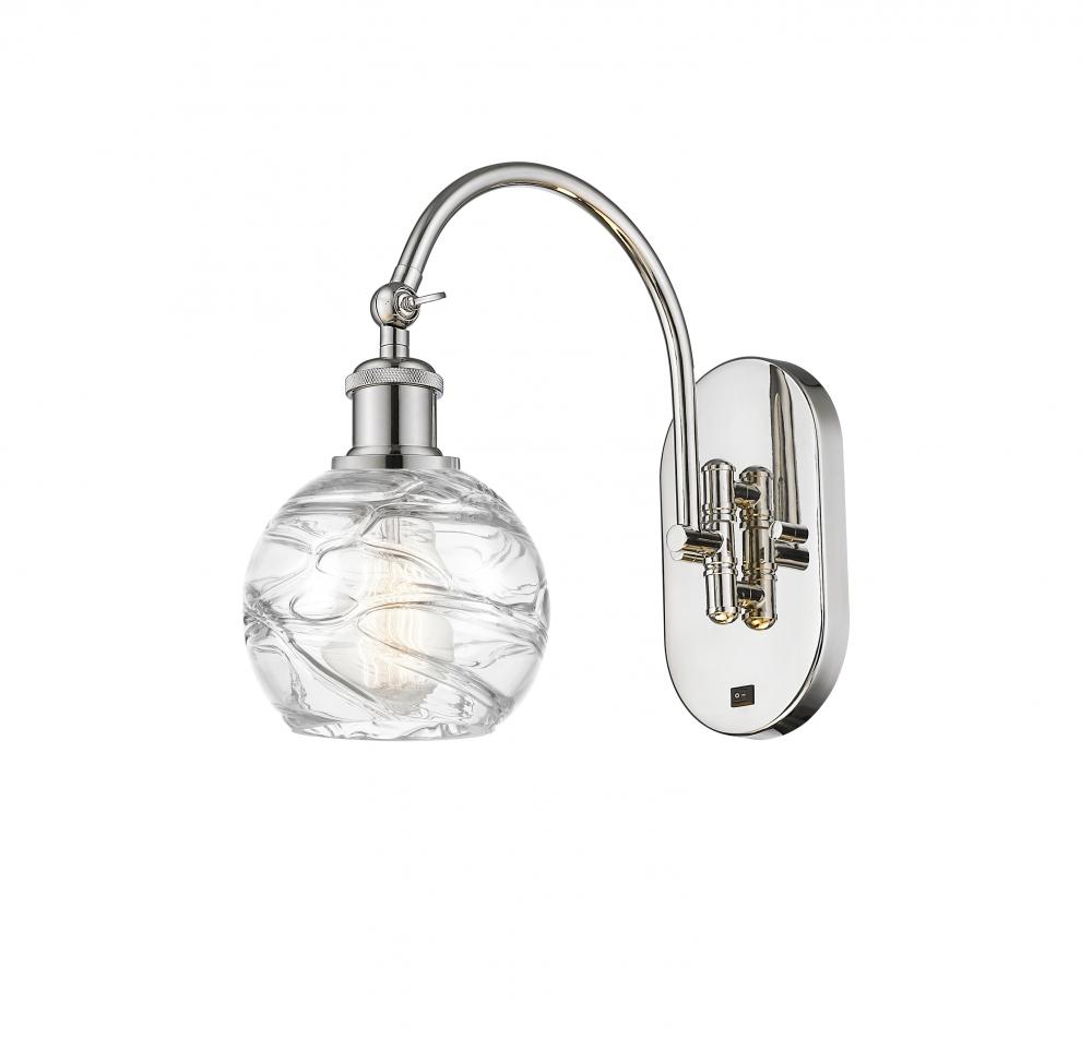 Athens Deco Swirl - 1 Light - 6 inch - Polished Nickel - Adjustable Swing Arm