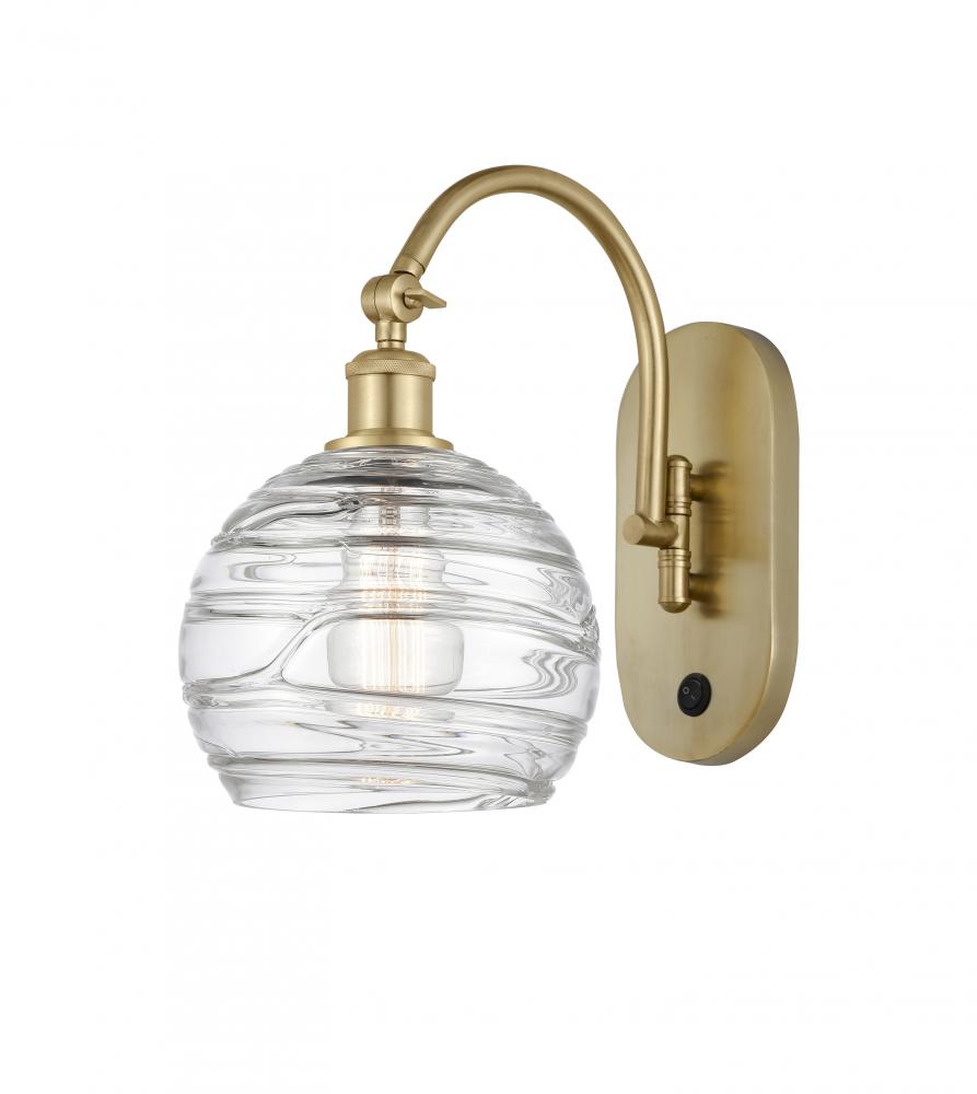 Athens Deco Swirl - 1 Light - 8 inch - Satin Gold - Adjustable Swing Arm