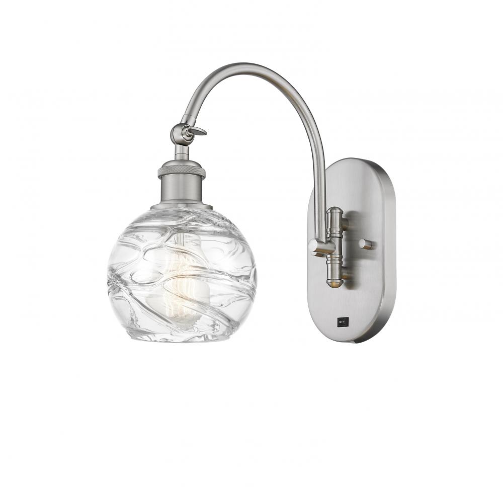 Athens Deco Swirl - 1 Light - 6 inch - Brushed Satin Nickel - Adjustable Swing Arm