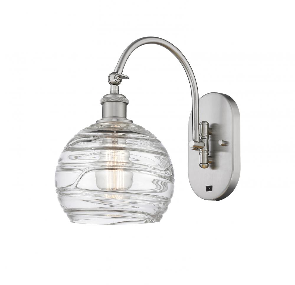 Athens Deco Swirl - 1 Light - 8 inch - Brushed Satin Nickel - Adjustable Swing Arm