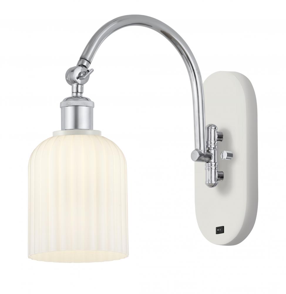 Bridal Veil - 1 Light - 5 inch - White Polished Chrome - Adjustable Swing Arm